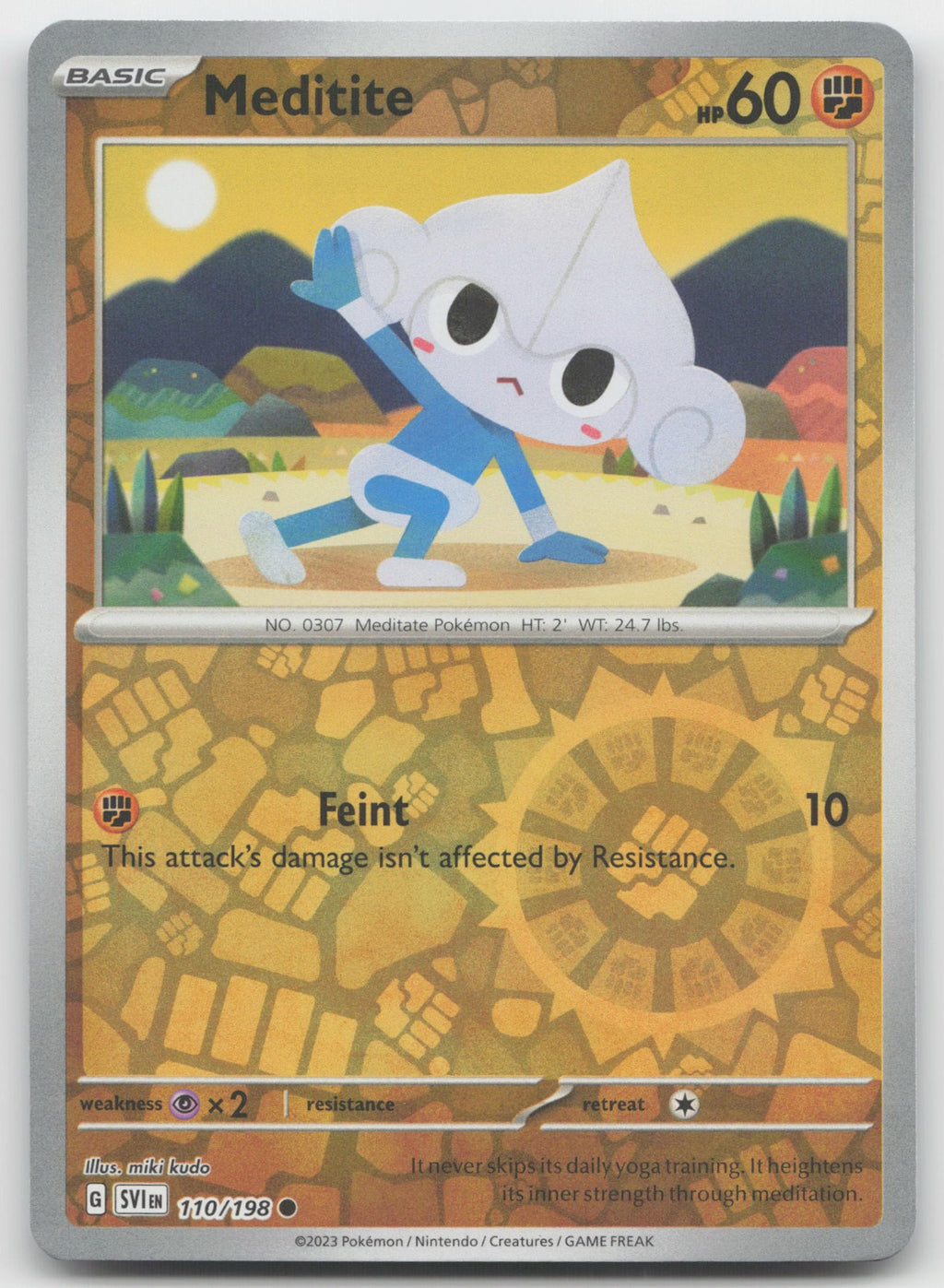 Meditite Reverse Holo Common SV01: Scarlet & Violet Base Set 110/198 NM