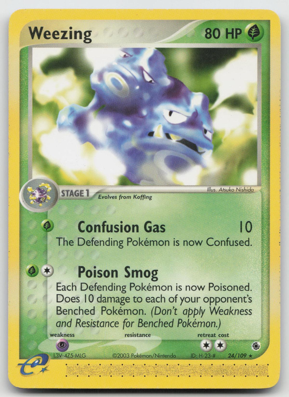 Weezing Rare Normal Ruby and Sapphire 24/109 LP