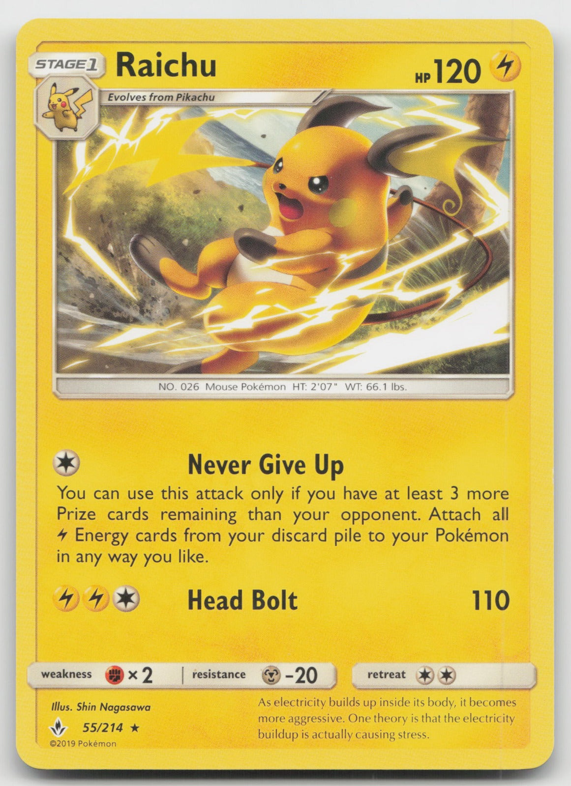 Raichu Rare SM - Unbroken Bonds 55/214 NM