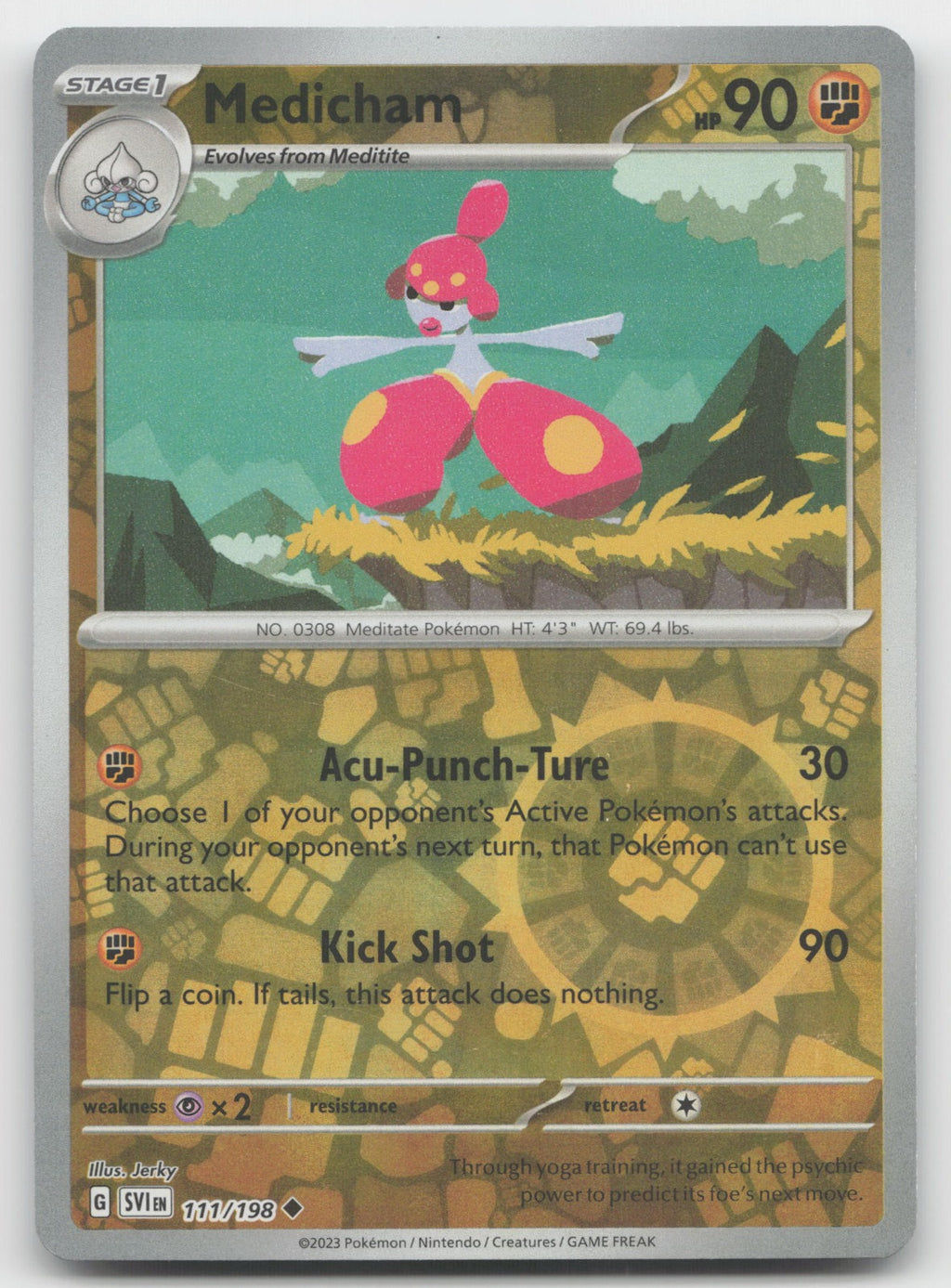 Medicham Reverse Holo Uncommon SV01: Scarlet & Violet Base Set 111/198 NM