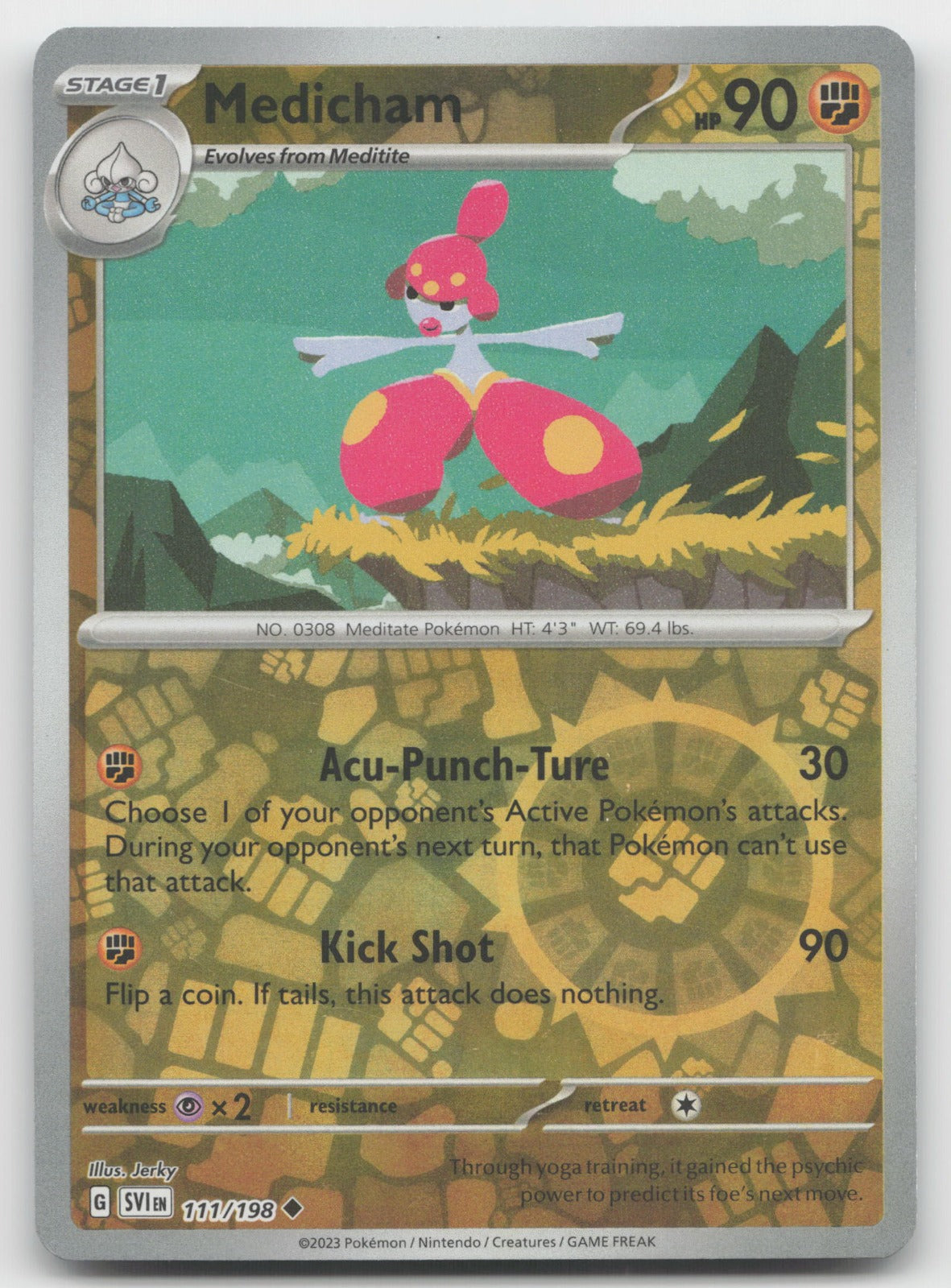 Medicham Reverse Holo Uncommon SV01: Scarlet & Violet Base Set 111/198 NM