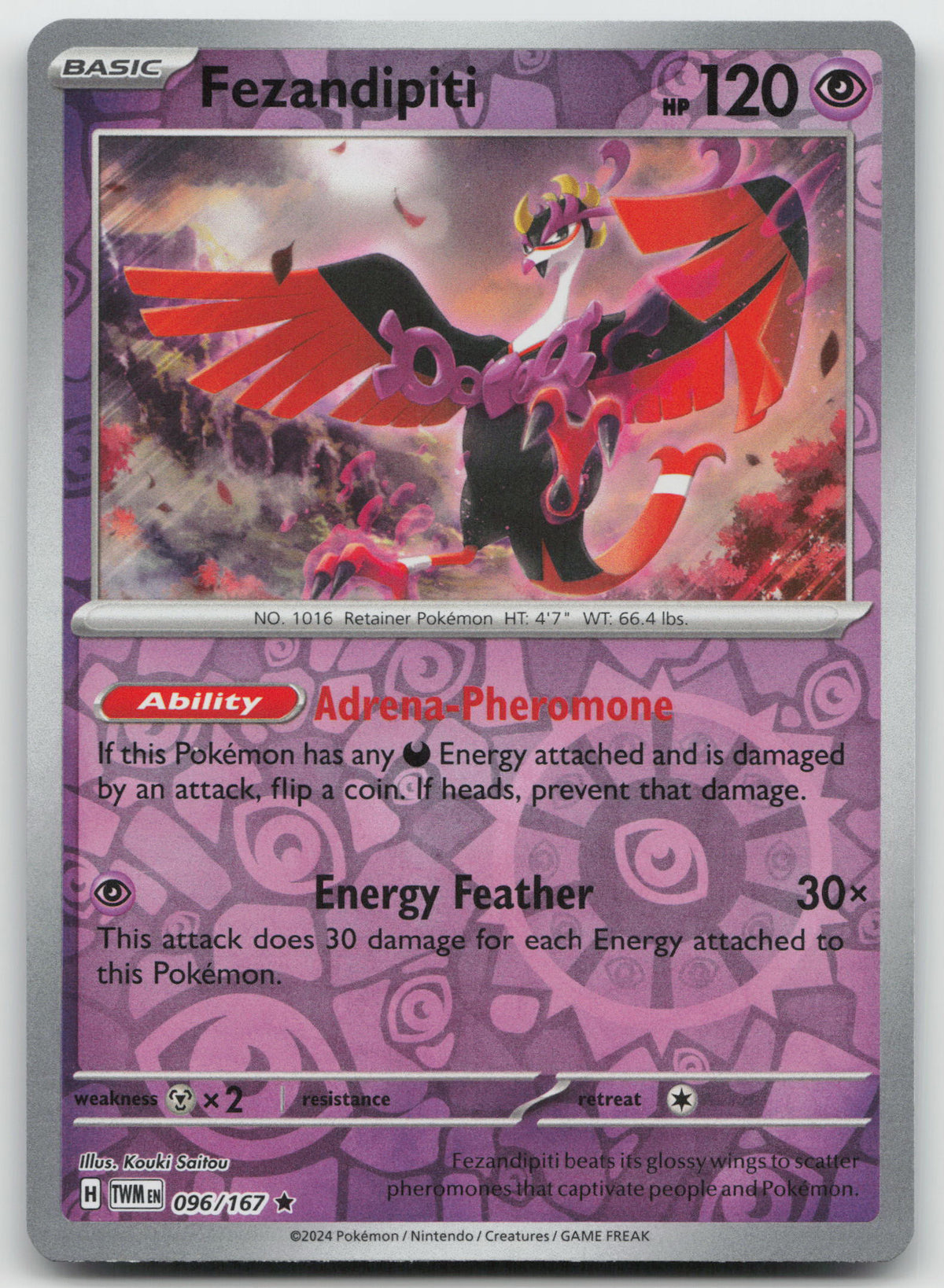 Fezandipiti Rare Reverse Holo SV06: Twilight Masquerade 096/167 NM