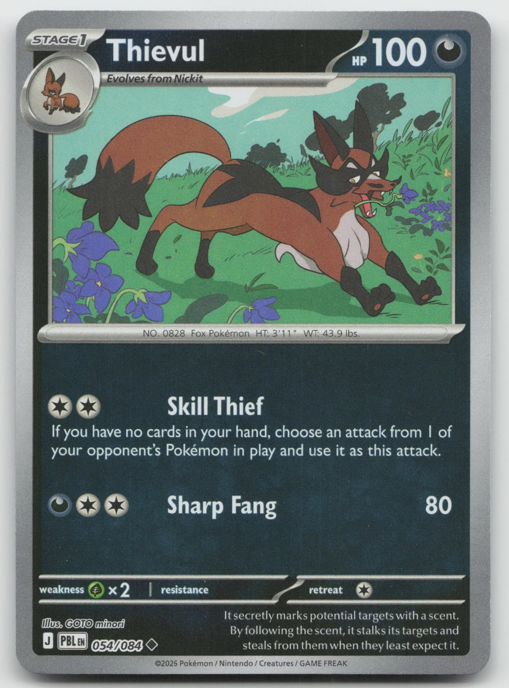 Thievul Reverse Holo Uncommon ME05: Pitch Black 054/084 NM