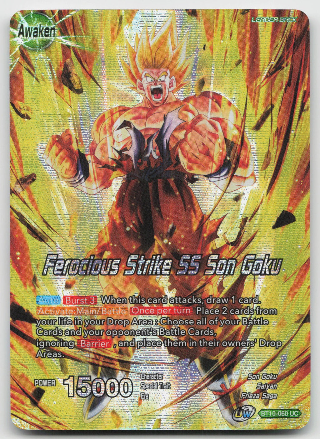 Son Goku // Ferocious Strike SS Son Goku Foil: History of Son Goku BT10-060 NM