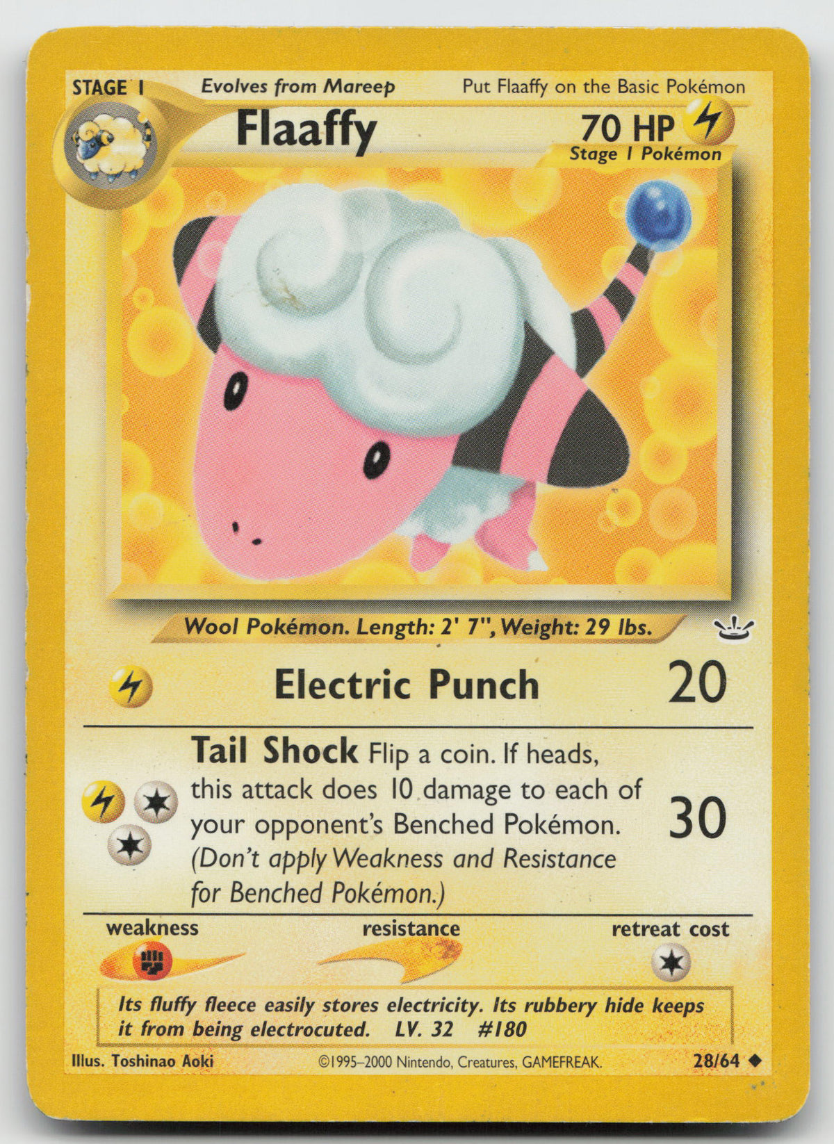 Flaaffy Uncommon Unlimited Neo Revelation 28/64 HP