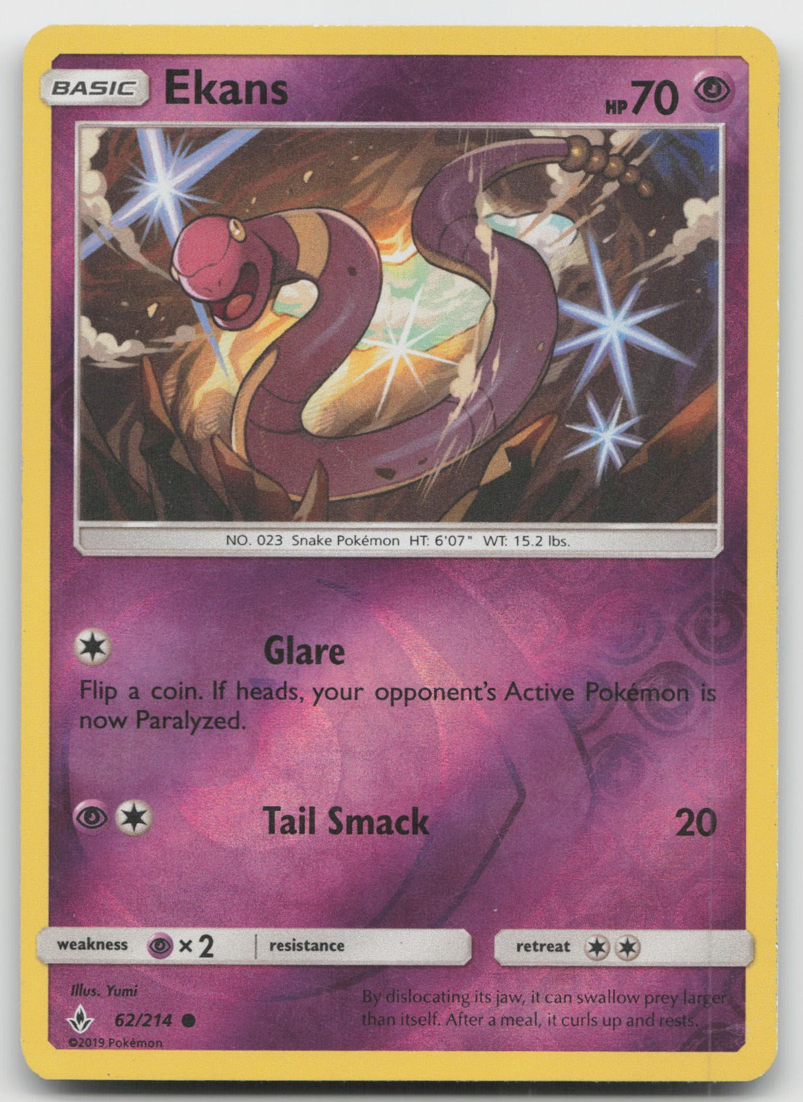Ekans Reverse Holo Common SM - Unbroken Bonds 62/214 LP
