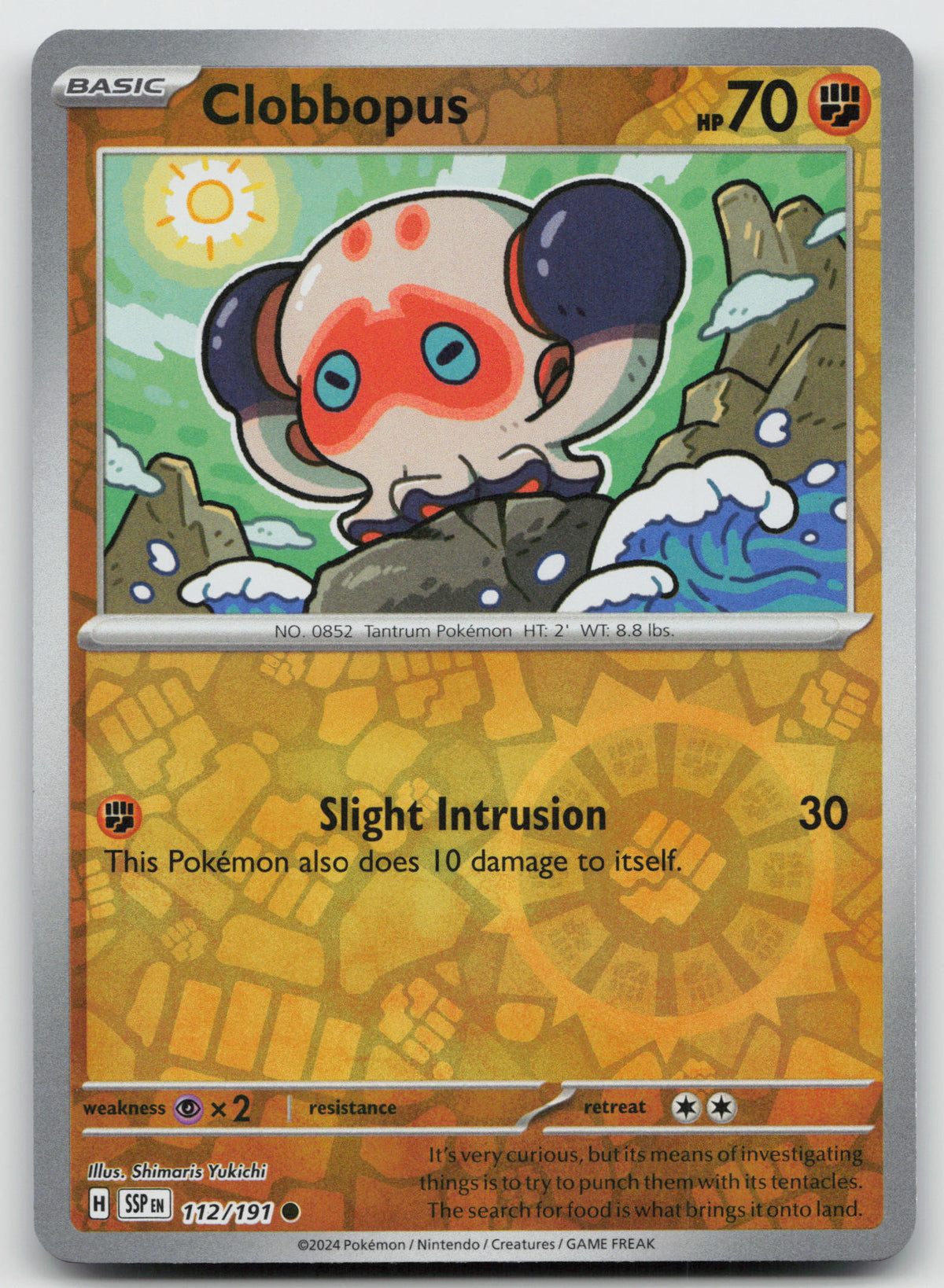 Clobbopus - Common Reverse Holo SV08: Surging Sparks 112/191 NM