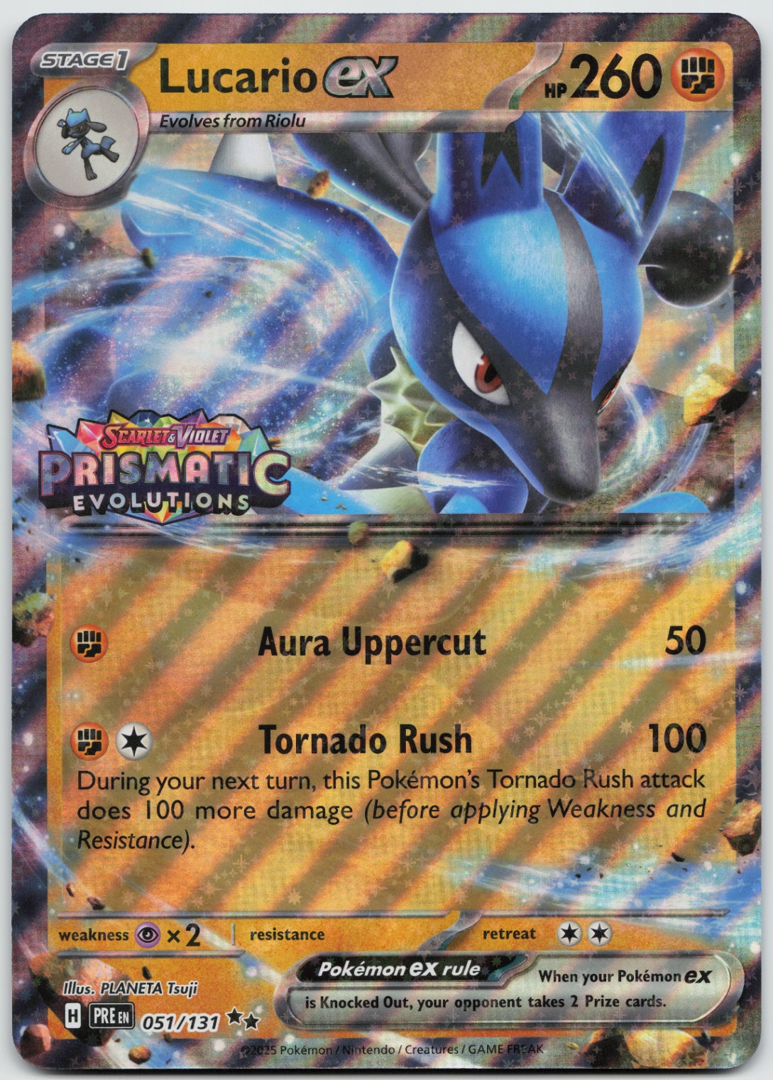 Lucario ex JUMBO (Prismatic Evolutions Stamp) Double Rare Holo 051/131 NM