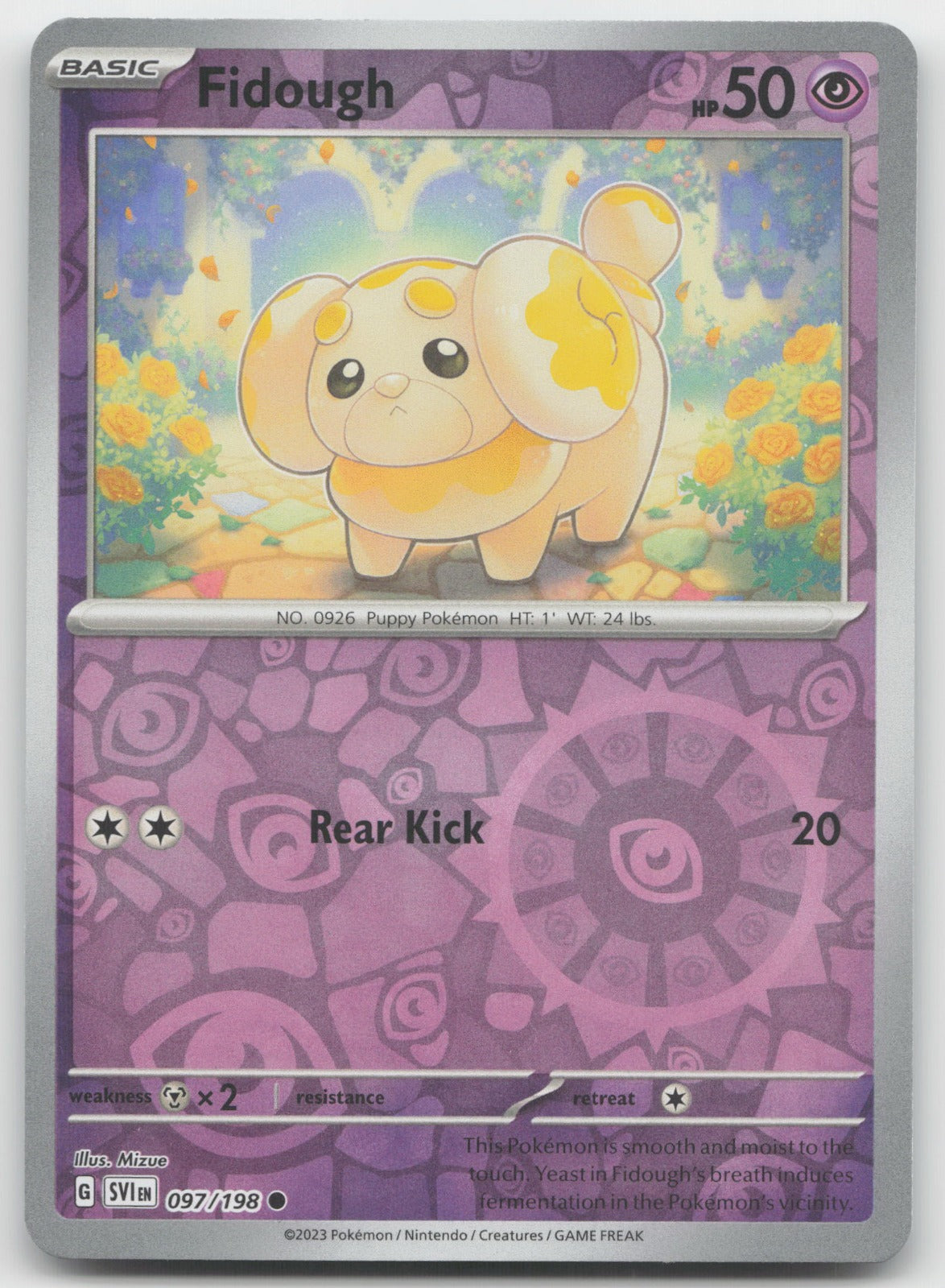 Fidough Reverse Holo Common SV01: Scarlet & Violet Base Set 097/198 NM