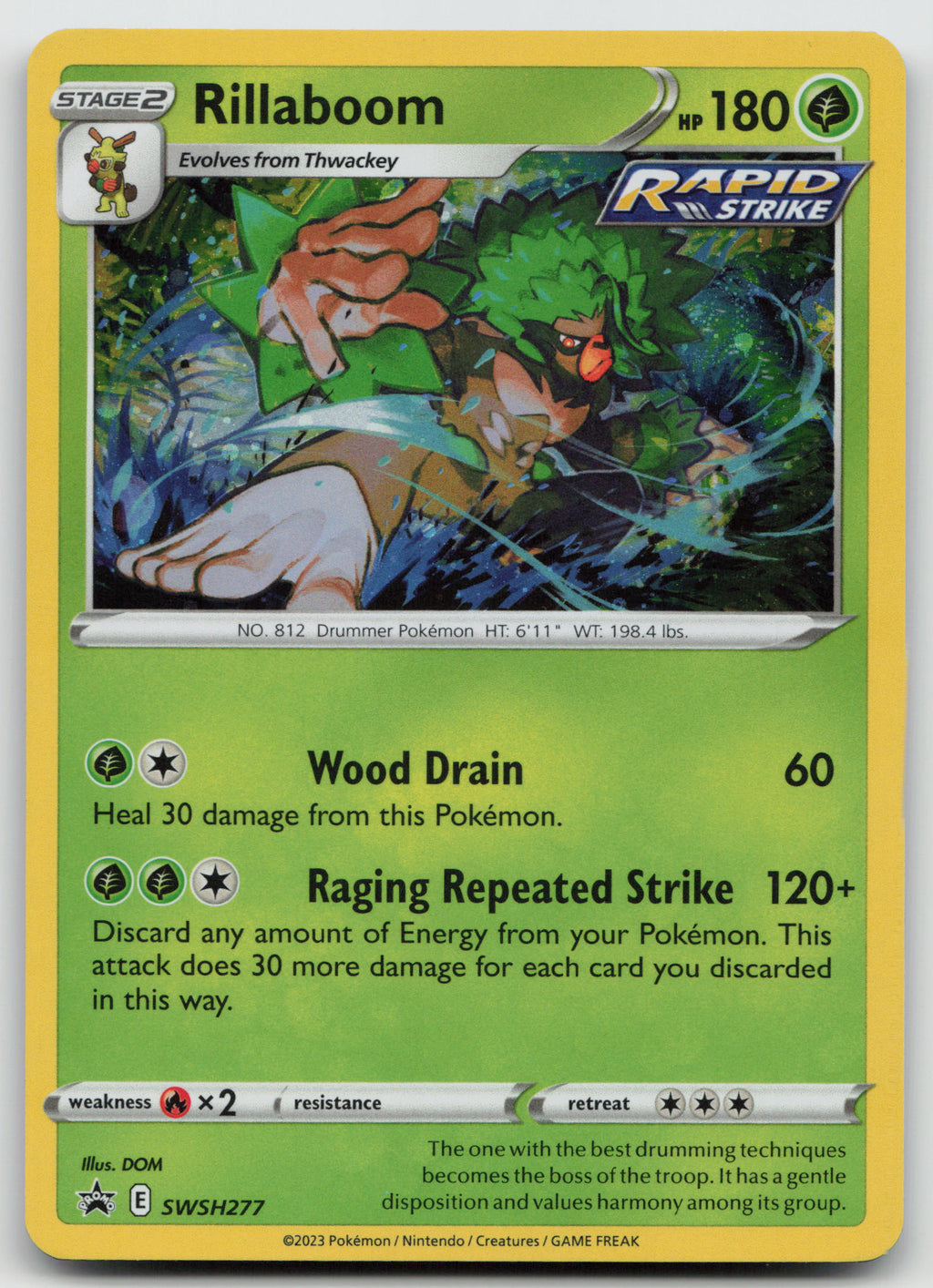 Rillaboom Promo Holofoil SWSH: Sword & Shield Promo Cards SWSH277 NM