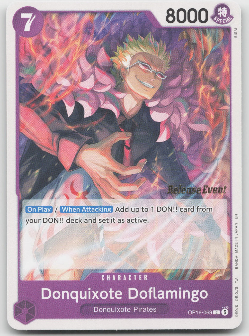Donquixote Doflamingo (069) C The Time of Battle Release Event Cards OP16-069 NM