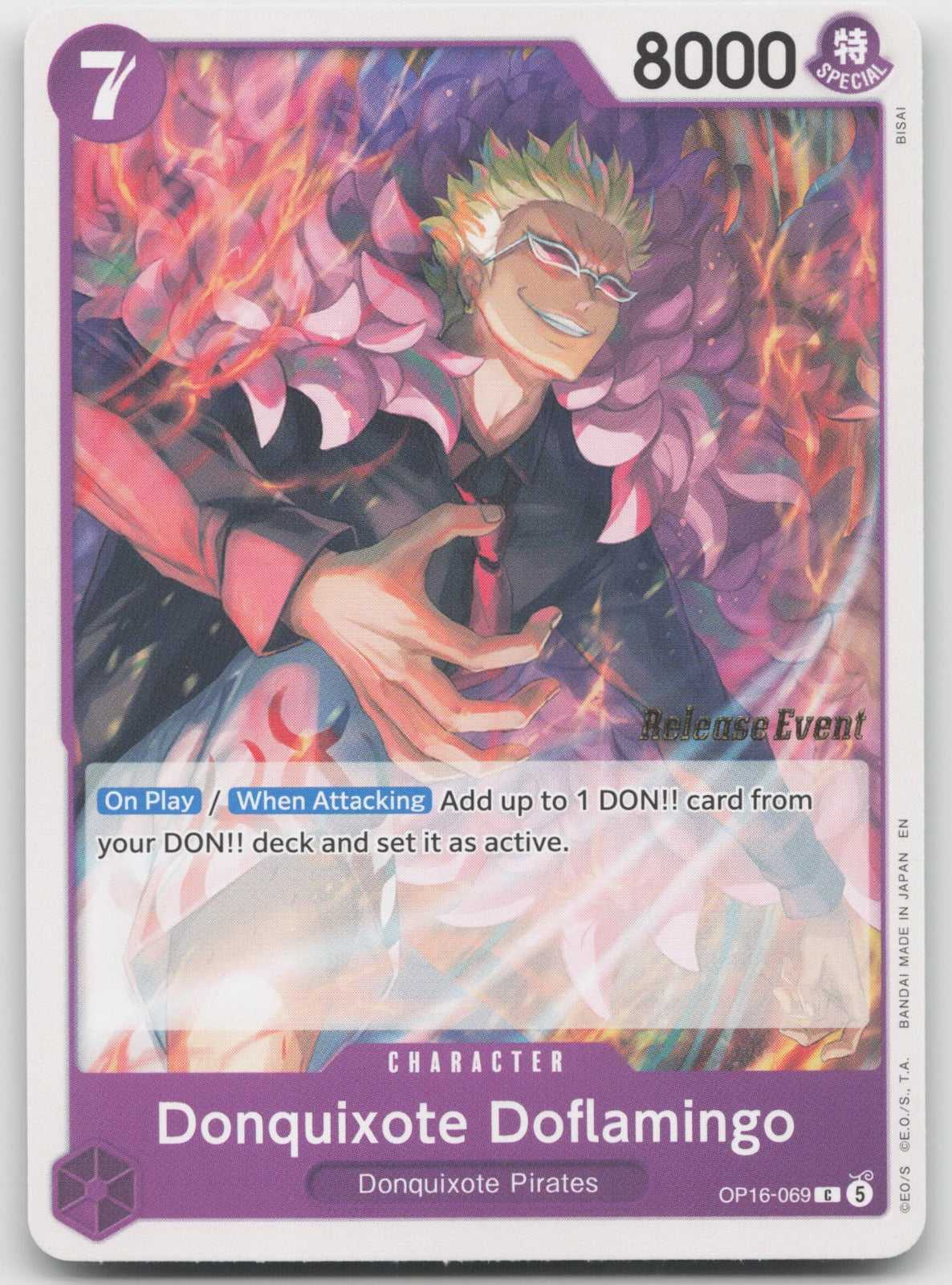 Donquixote Doflamingo (069) C The Time of Battle Release Event Cards OP16-069 NM