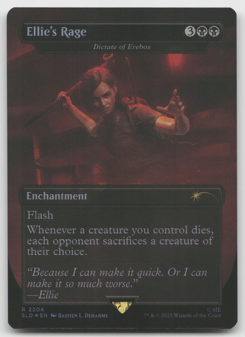 Ellie's Rage Dictate of Erebos (Rainbow Foil) R Secret Lair Drop Series 2204 NM