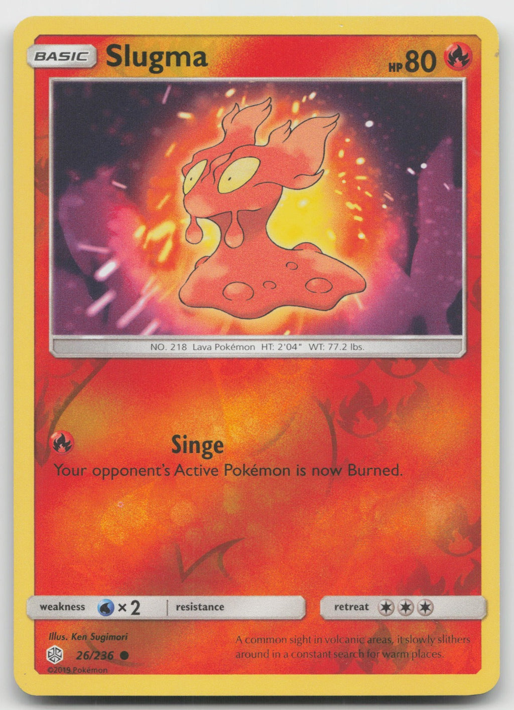 Slugma Reverse Holo Common SM - Cosmic Eclipse 26/236 NM