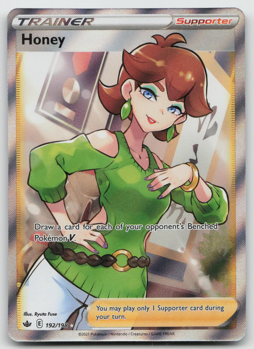 Honey (Full Art) Holo Ultra Rare SWSH06: Chilling Reign 192/198 NM