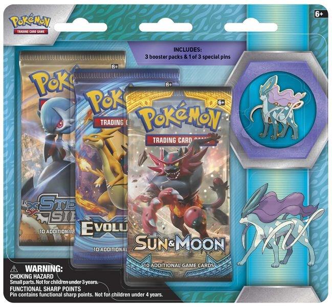 Legendary Beasts Collector Pin 3 Pack Blister [Suicune] (Damaged Packaging)