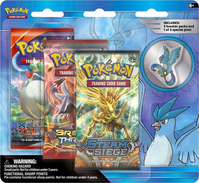 Legendary Birds Pin 3 Pack Blister [Articuno Pin] (Damaged Packaging)