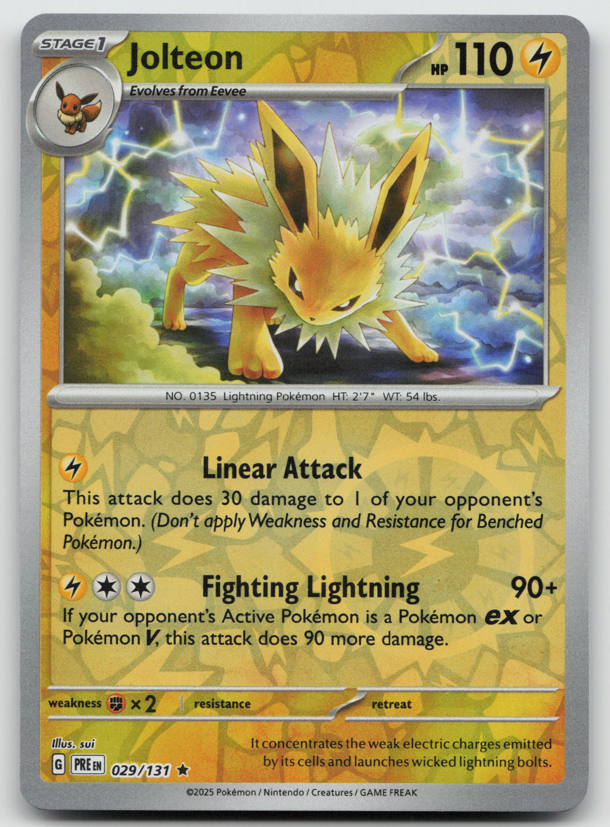 Jolteon Rare Reverse Holo SV: Prismatic Evolutions 029/131 NM