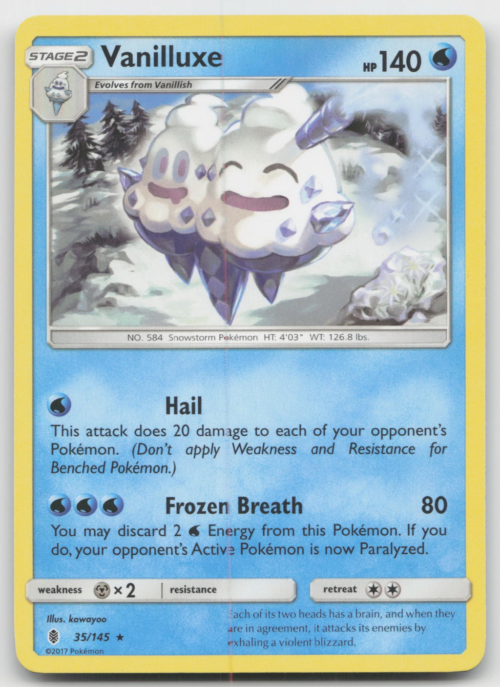 Vanilluxe Rare SM - Guardians Rising 35/145 NM
