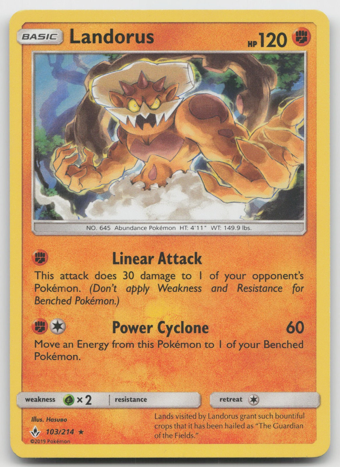 Landorus Holo Rare SM - Unbroken Bonds 103/214 NM