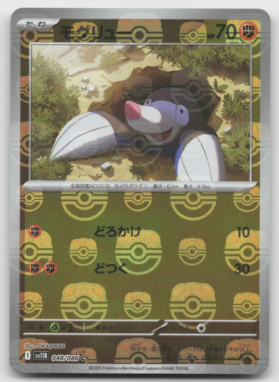 Drilbur - (Master Ball Pattern) Common Holo SV11B: Black Bolt 048/086 NM