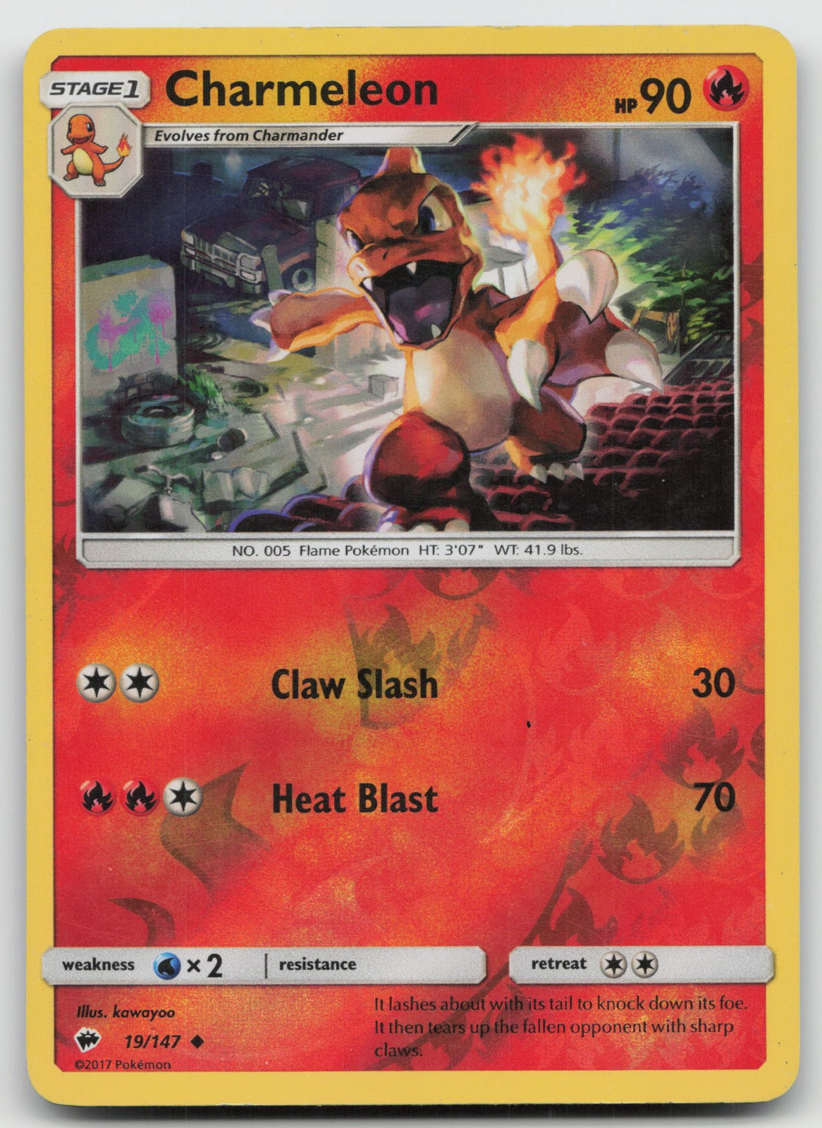 Charmeleon Reverse Holo Uncommon SM - Burning Shadows 19/147 HP