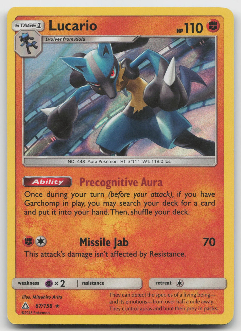 Lucario Holo Rare SM - Ultra Prism 67/156 LP