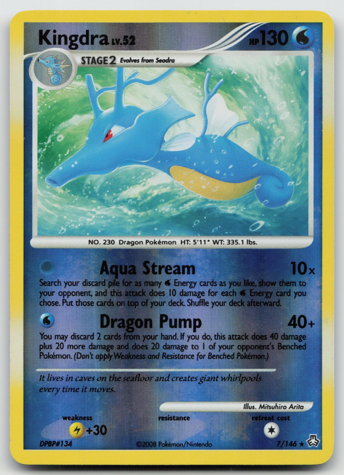 Kingdra Holo Rare Reverse Holo Legends Awakened 7/146 NM/VLP