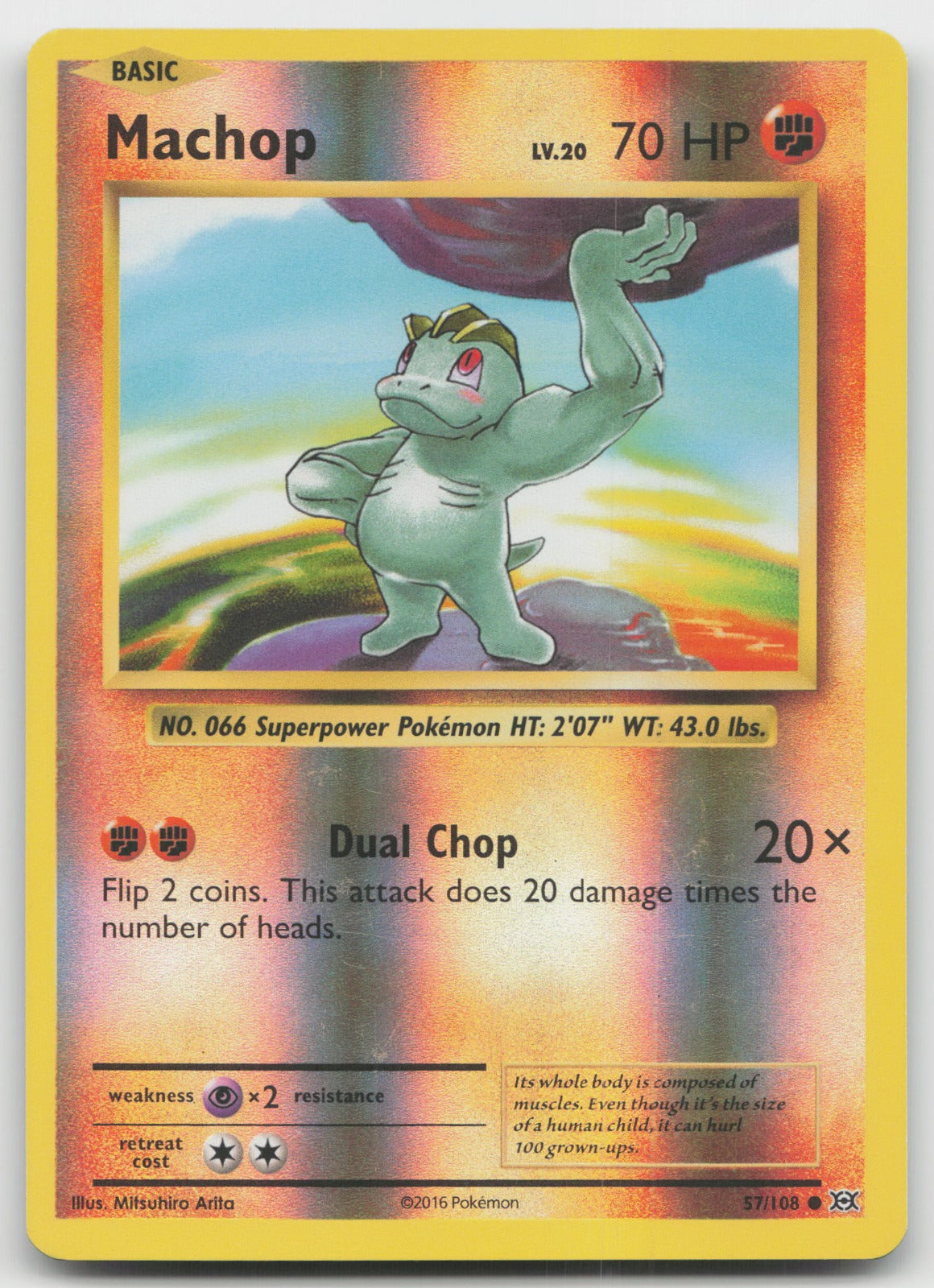 Machop Reverse Holo Common XY - Evolutions 57/108 VLP