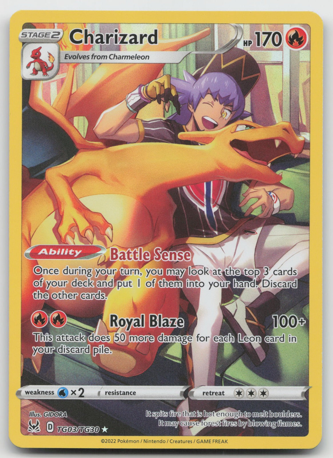 Charizard Ultra Rare Holo SWSH11: Lost Origin Trainer Gallery TG03/TG30 NM