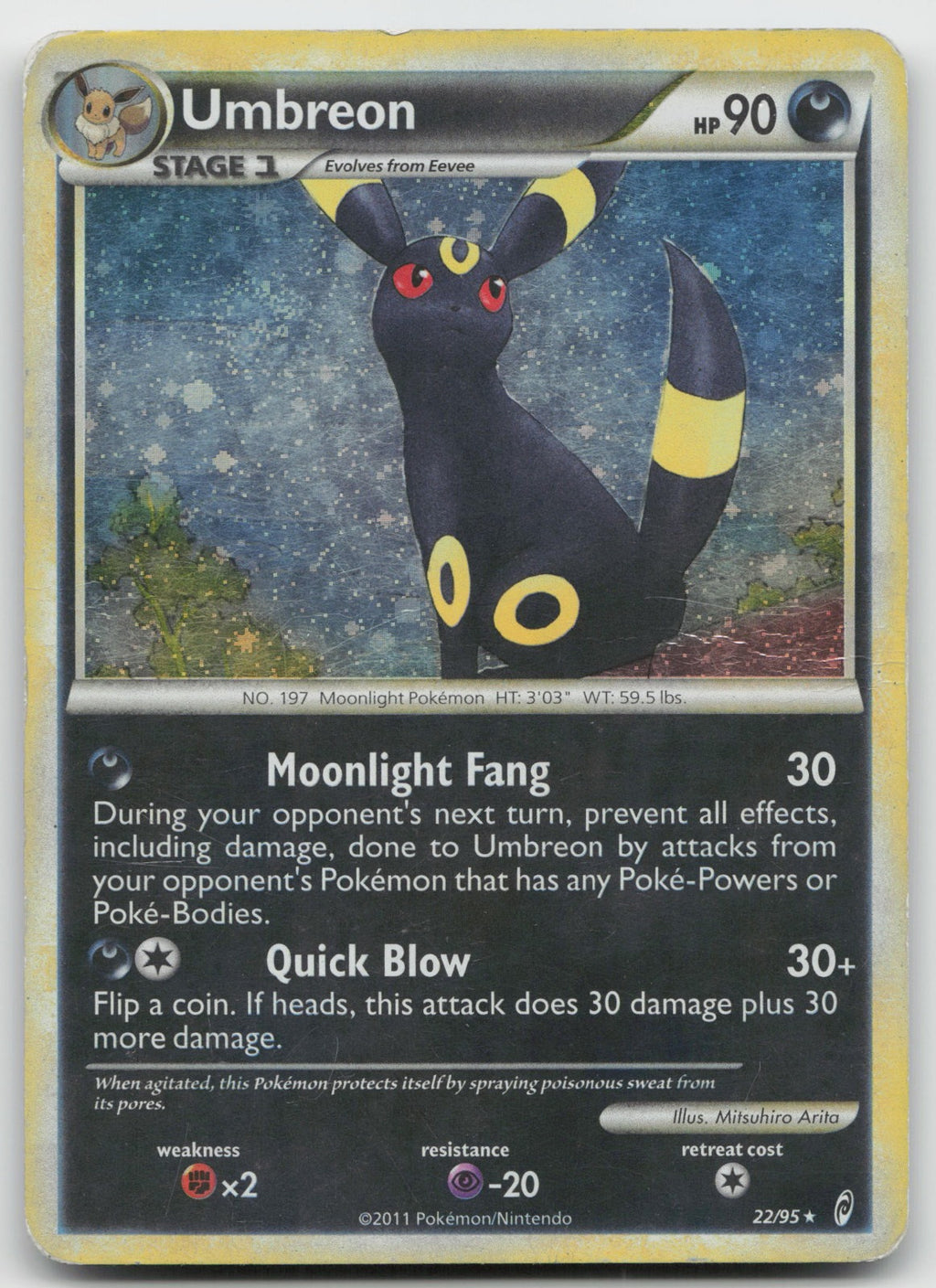 Umbreon Holo Rare Call of Legends 22/95 DMG/Swirl