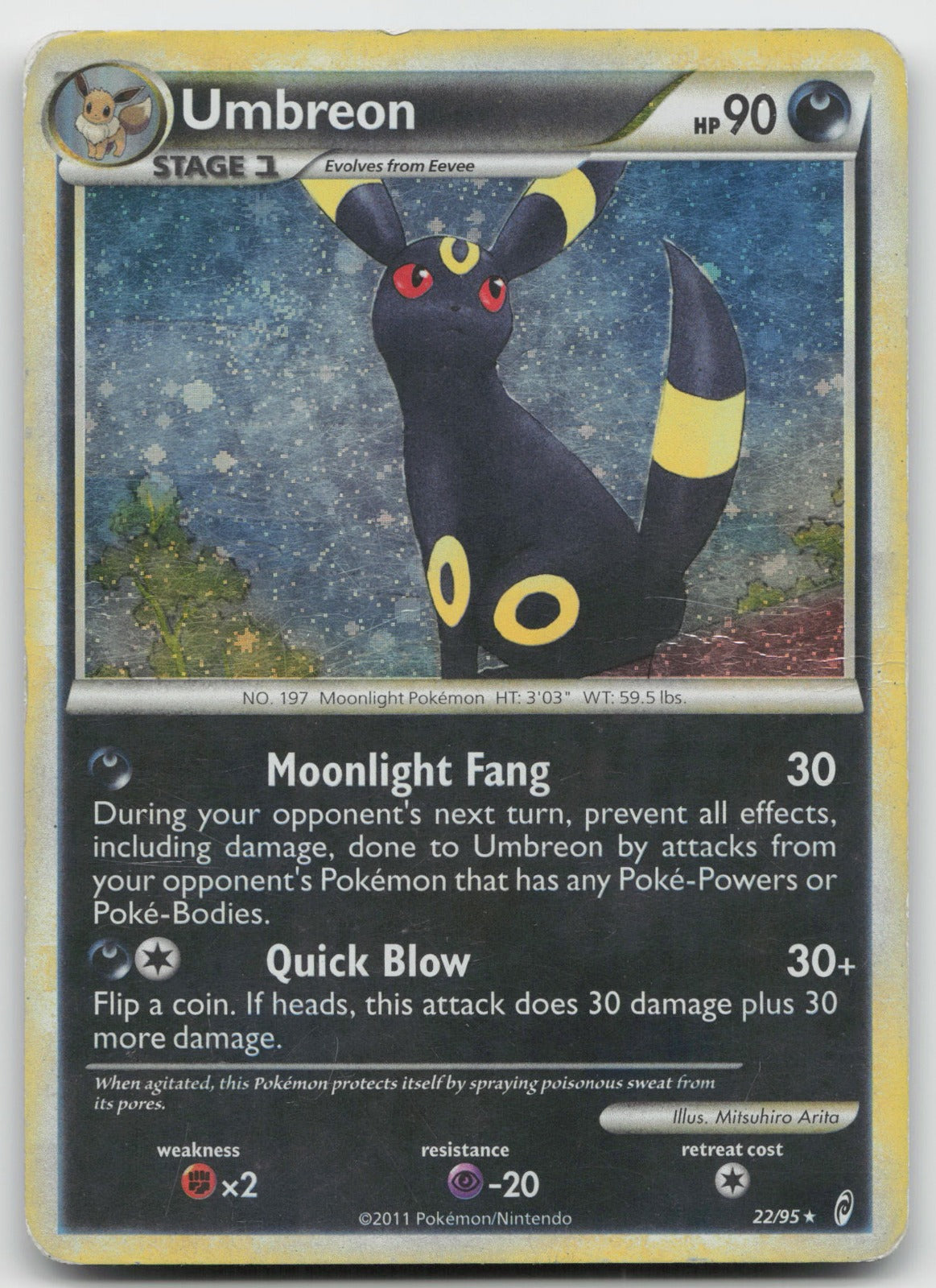 Umbreon Holo Rare Call of Legends 22/95 DMG/Swirl