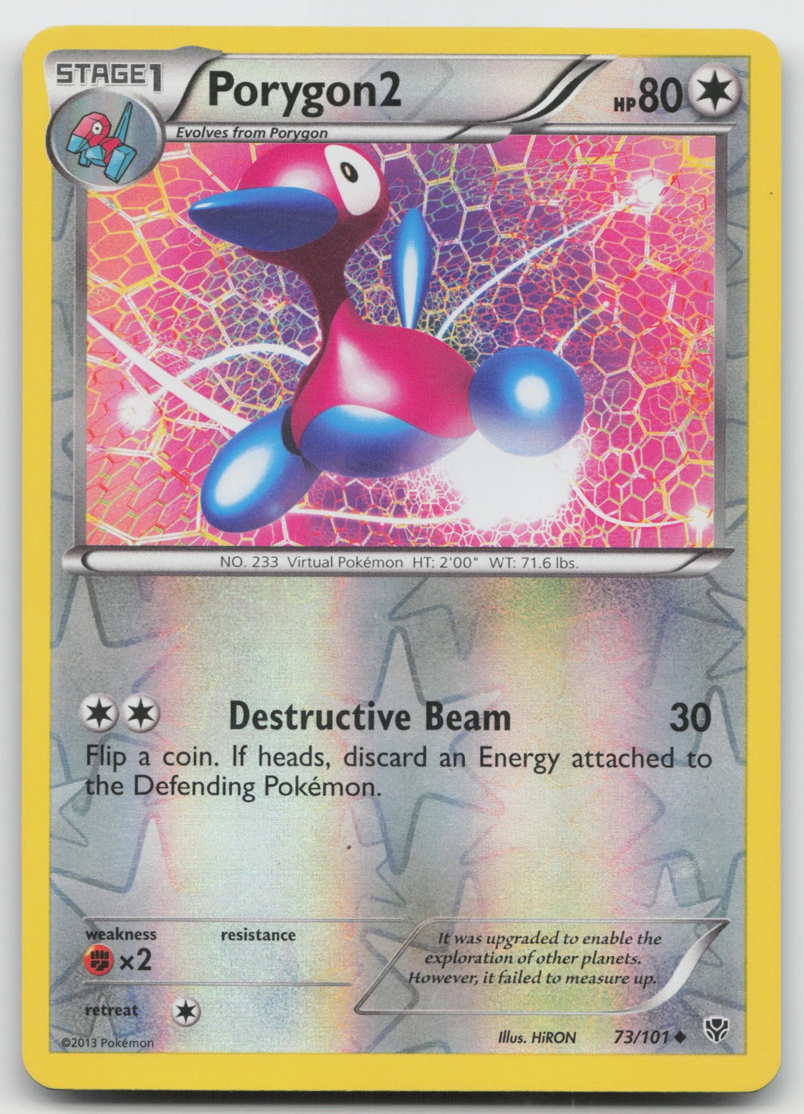 Porygon2 Uncommon Reverse Holo Plasma Blast 73/101 MP