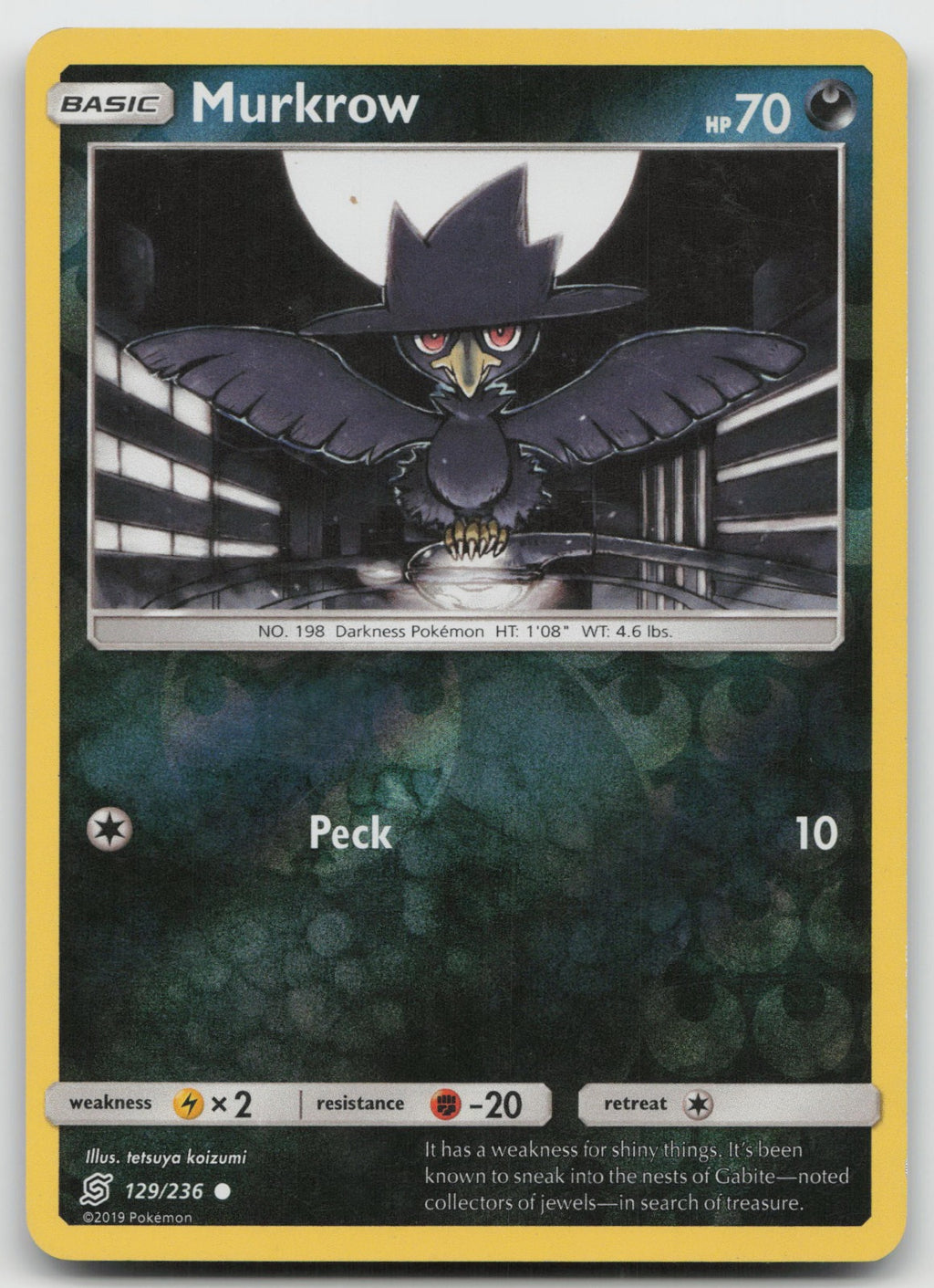 Murkrow Reverse Holo Common SM - Unified Minds 129/236 VLP