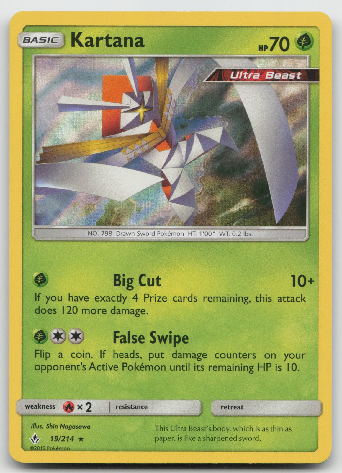Kartana Holo Rare SM - Unbroken Bonds 19/214 NM