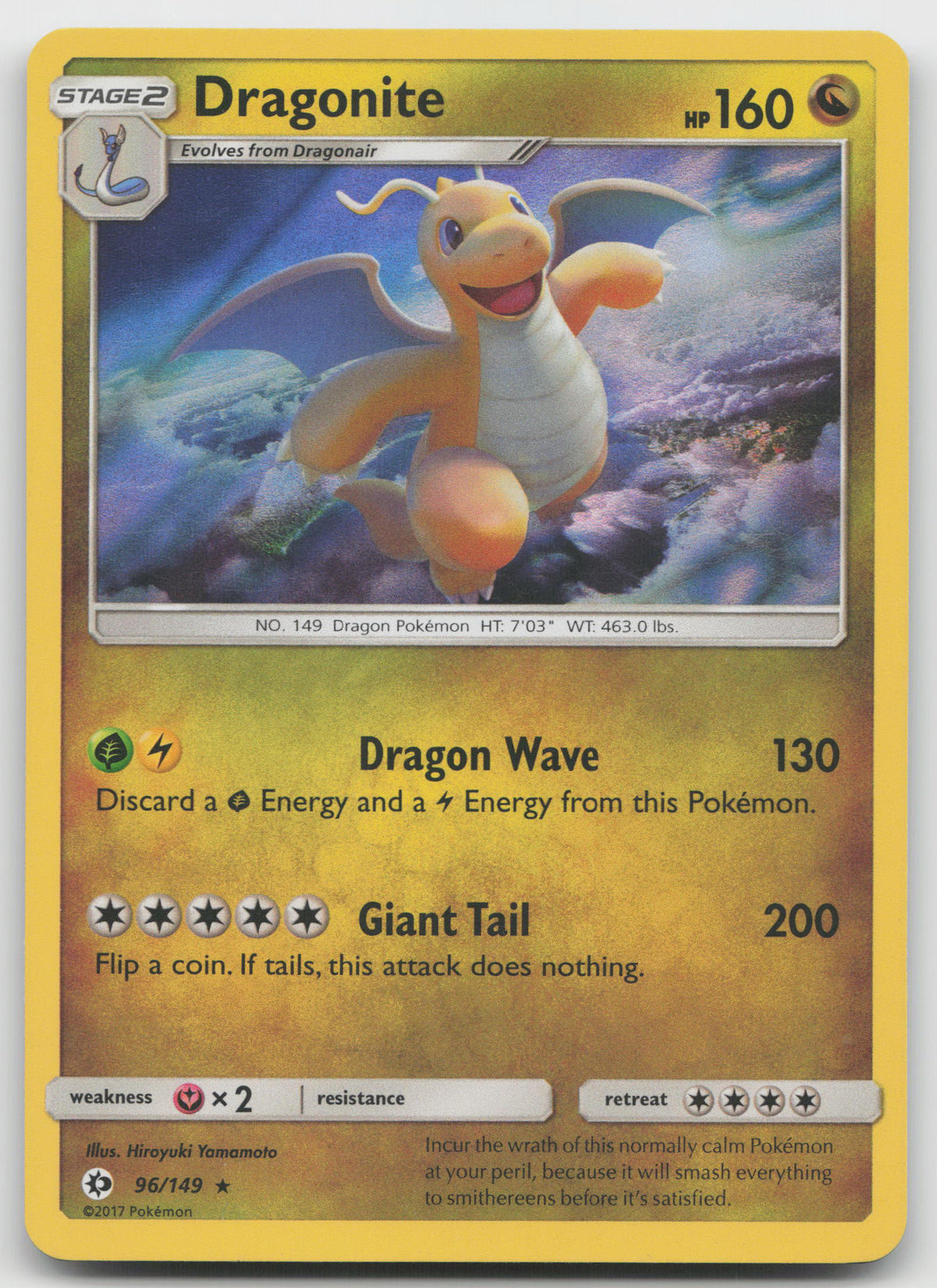 Dragonite Holo Rare Holo SM Base Set 96/149 LP