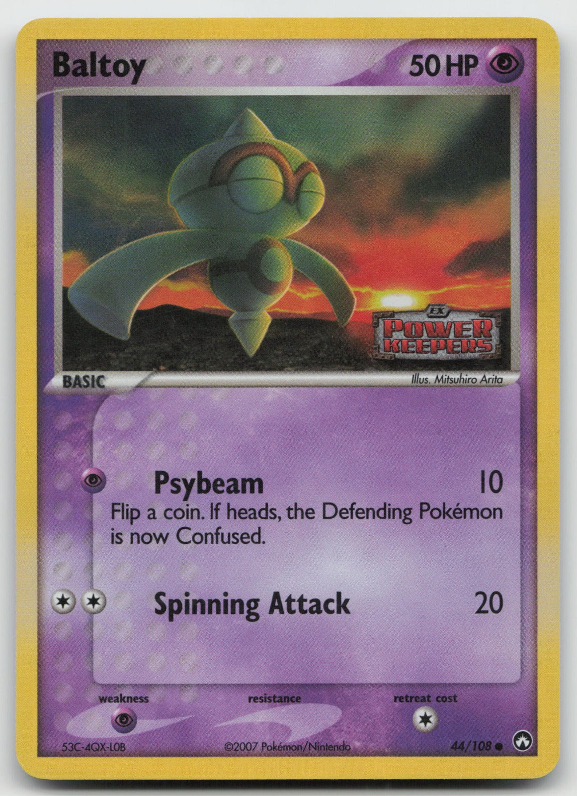 Baltoy Common Reverse Holo Power Keepers 44/108 MP