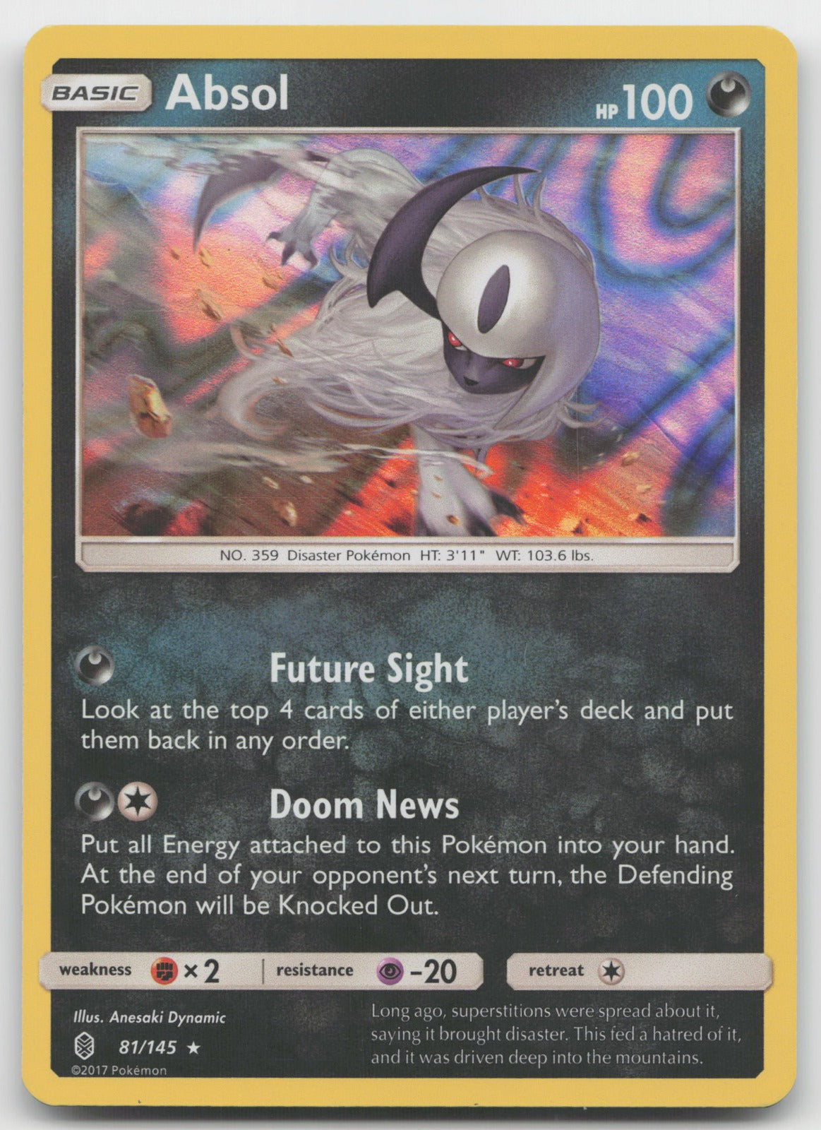 Absol Holo Rare SM - Guardians Rising 81/145 NM
