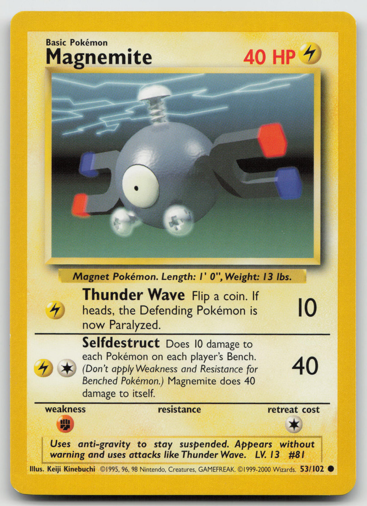Magnemite Common 4th Print Base Set 53/102 LP