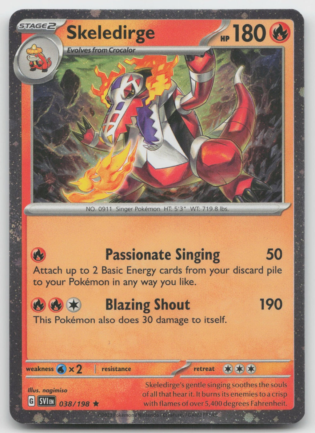 Skeledirge (Cosmos Holo) Rare SV01: Scarlet & Violet Base Set 038/198 NM