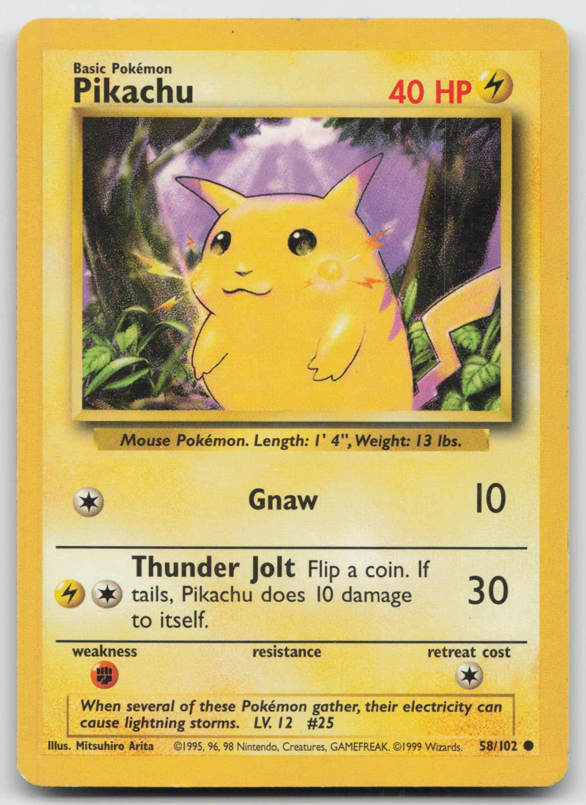 Pikachu Common Base Set 58/102 MP