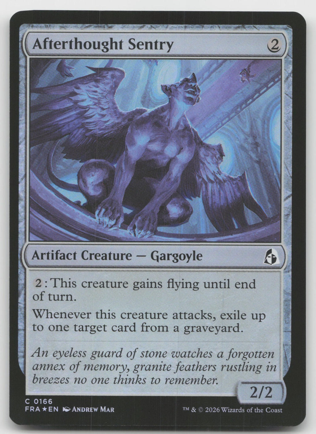 Afterthought Sentry C Foil Reality Fracture 166 NM