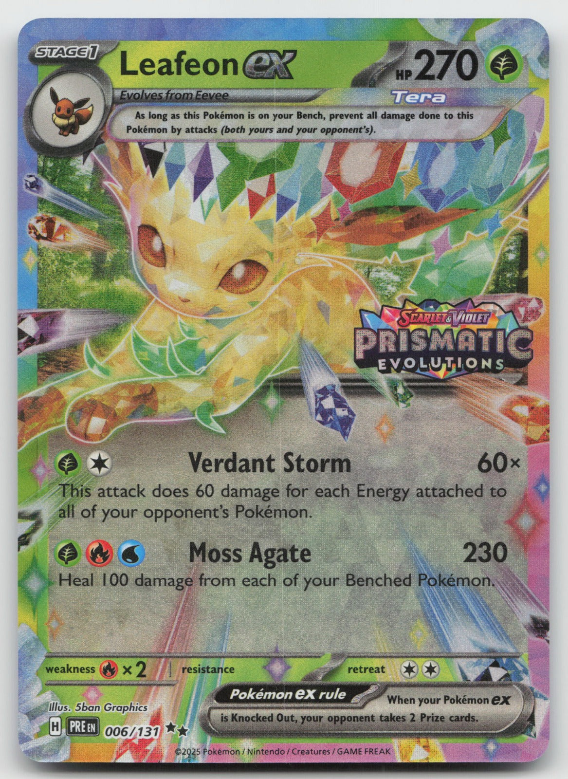 Leafeon ex (Prismatic Evolutions Stamp) Promo Holo Surprise Box 006/131 NM