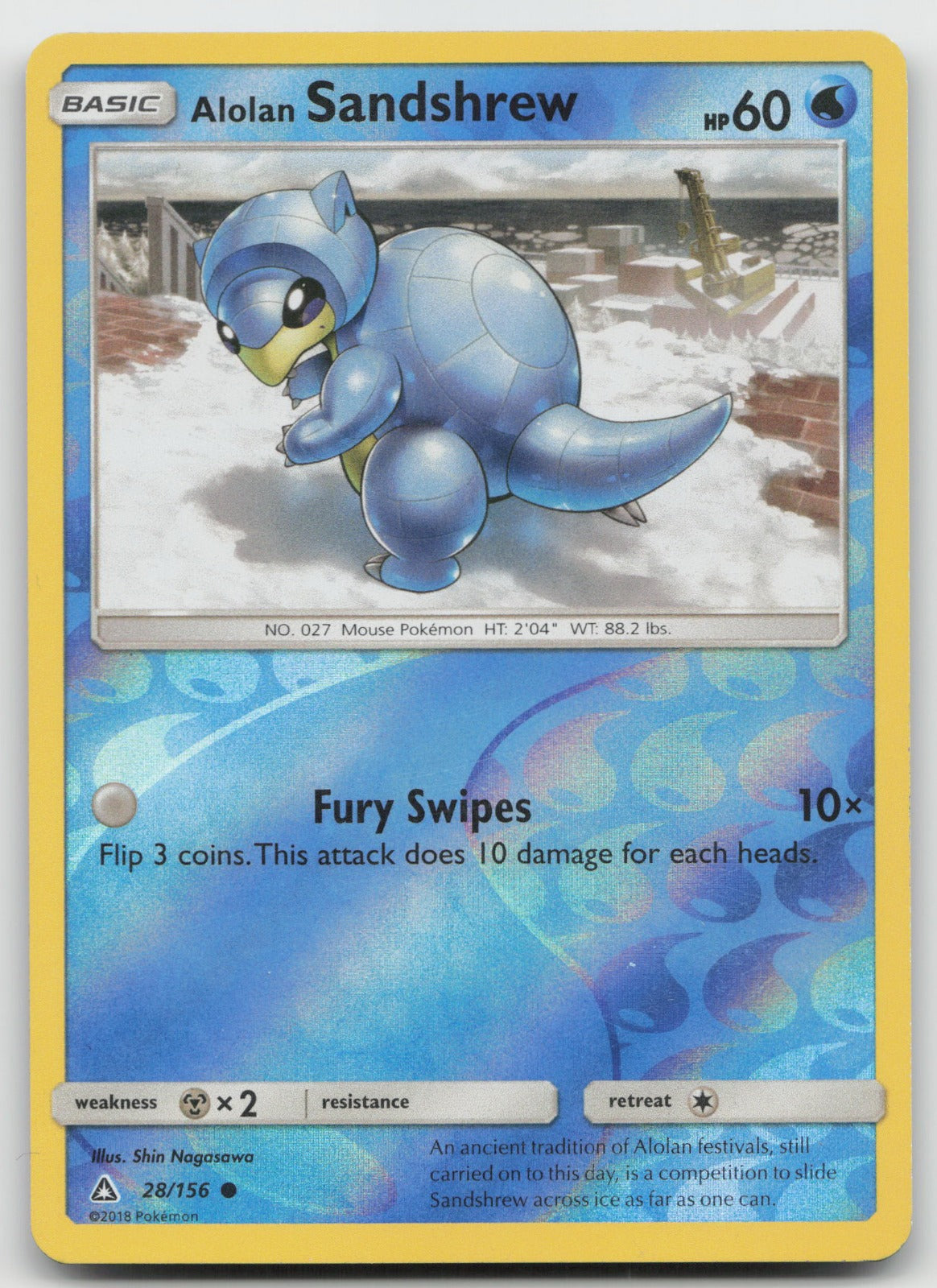 Alolan Sandshrew Reverse Holo Common SM - Ultra Prism 28/156 LP