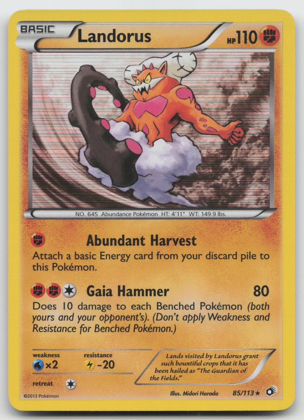 Landorus Holo Rare Legendary Treasures 85/113 LP