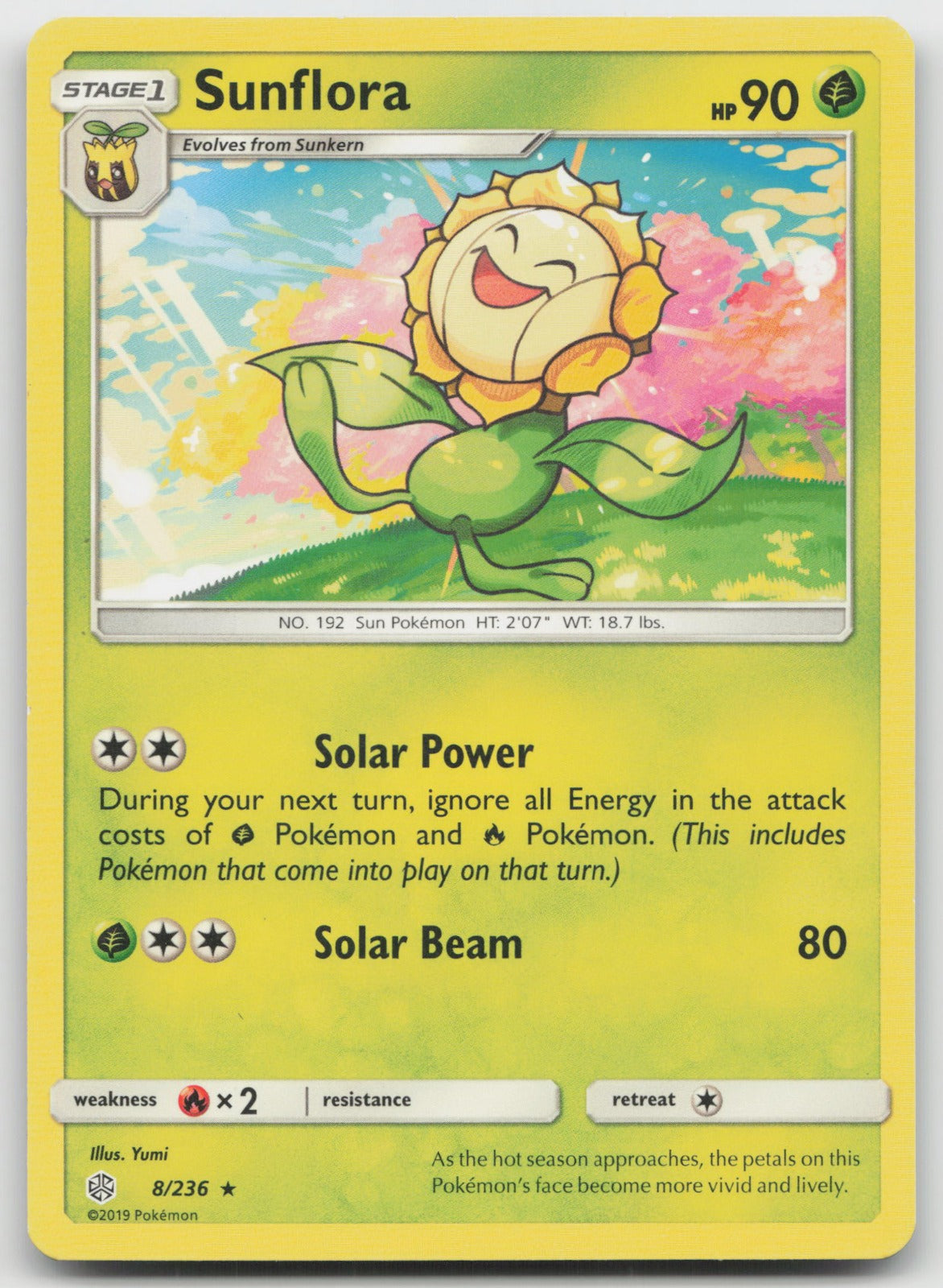 Sunflora Rare SM - Cosmic Eclipse 8/236 VLP
