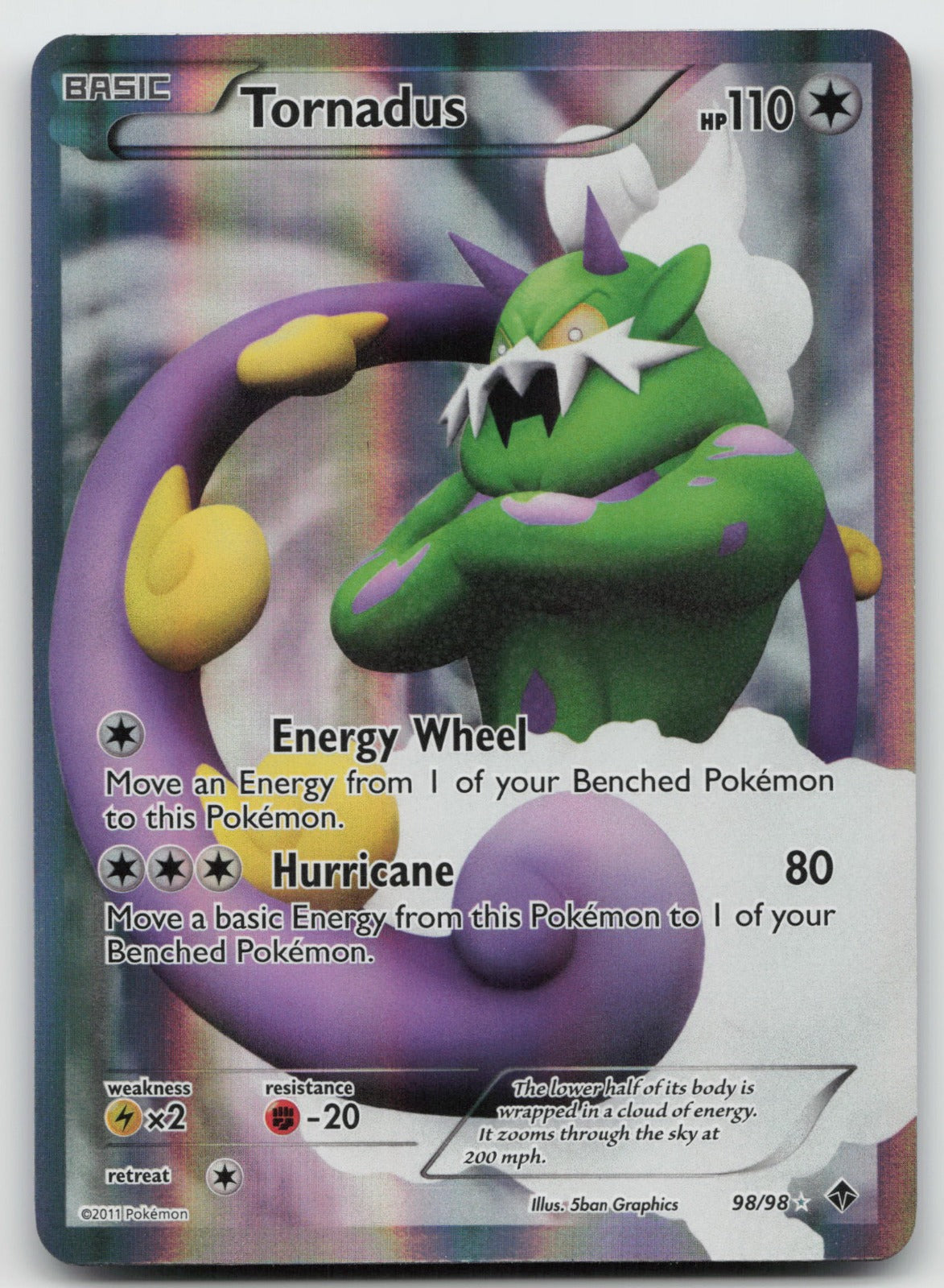 Tornadus (Full Art) Ultra Rare Holo Emerging Powers 98/98 VLP