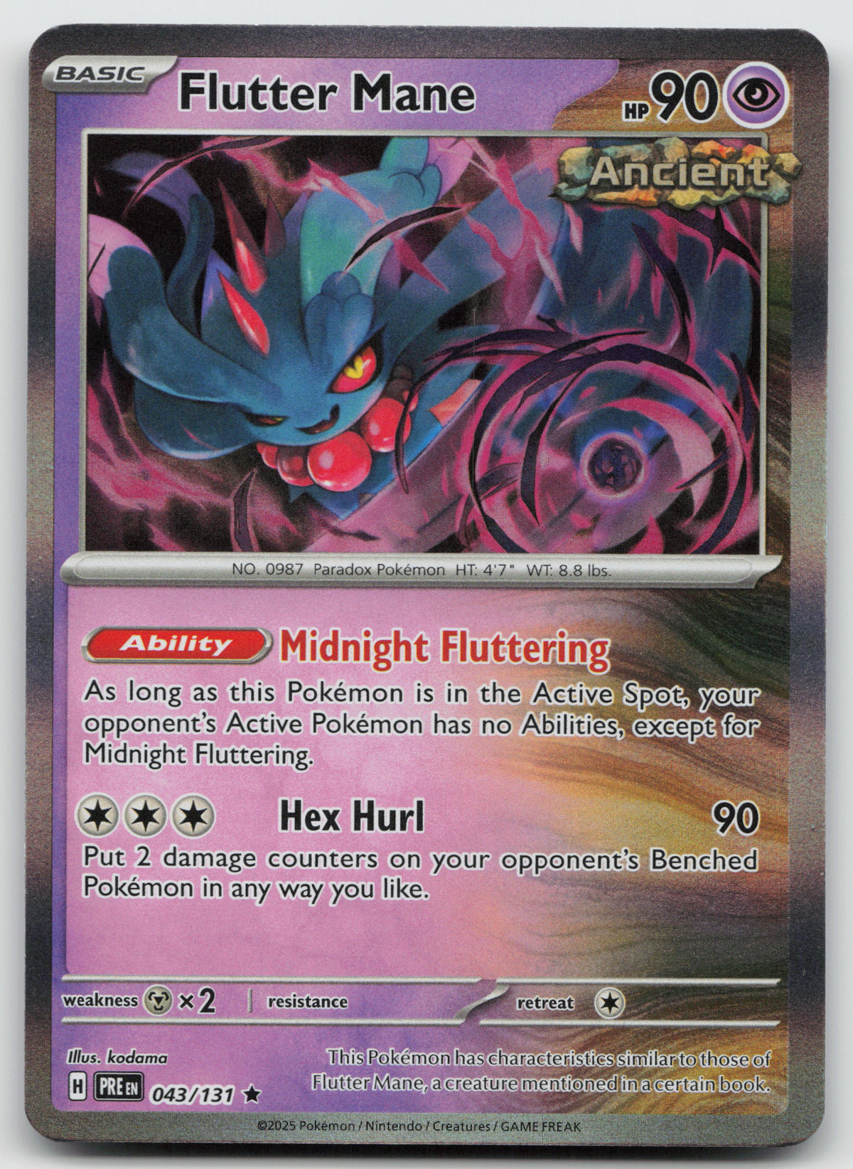 Flutter Mane Rare Holo SV: Prismatic Evolutions 043/131 NM