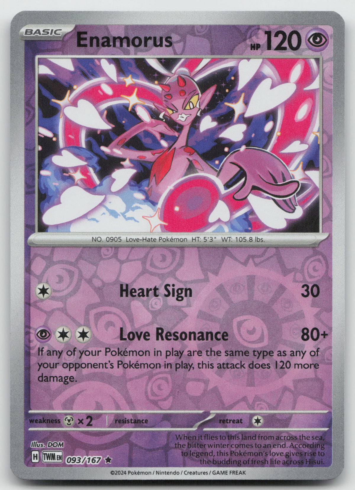 Enamorus Rare Reverse Holo SV06: Twilight Masquerade 093/167 NM