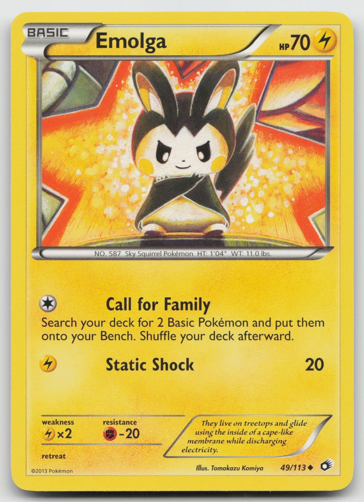 Emolga Uncommon Legendary Treasures 49/113 LP